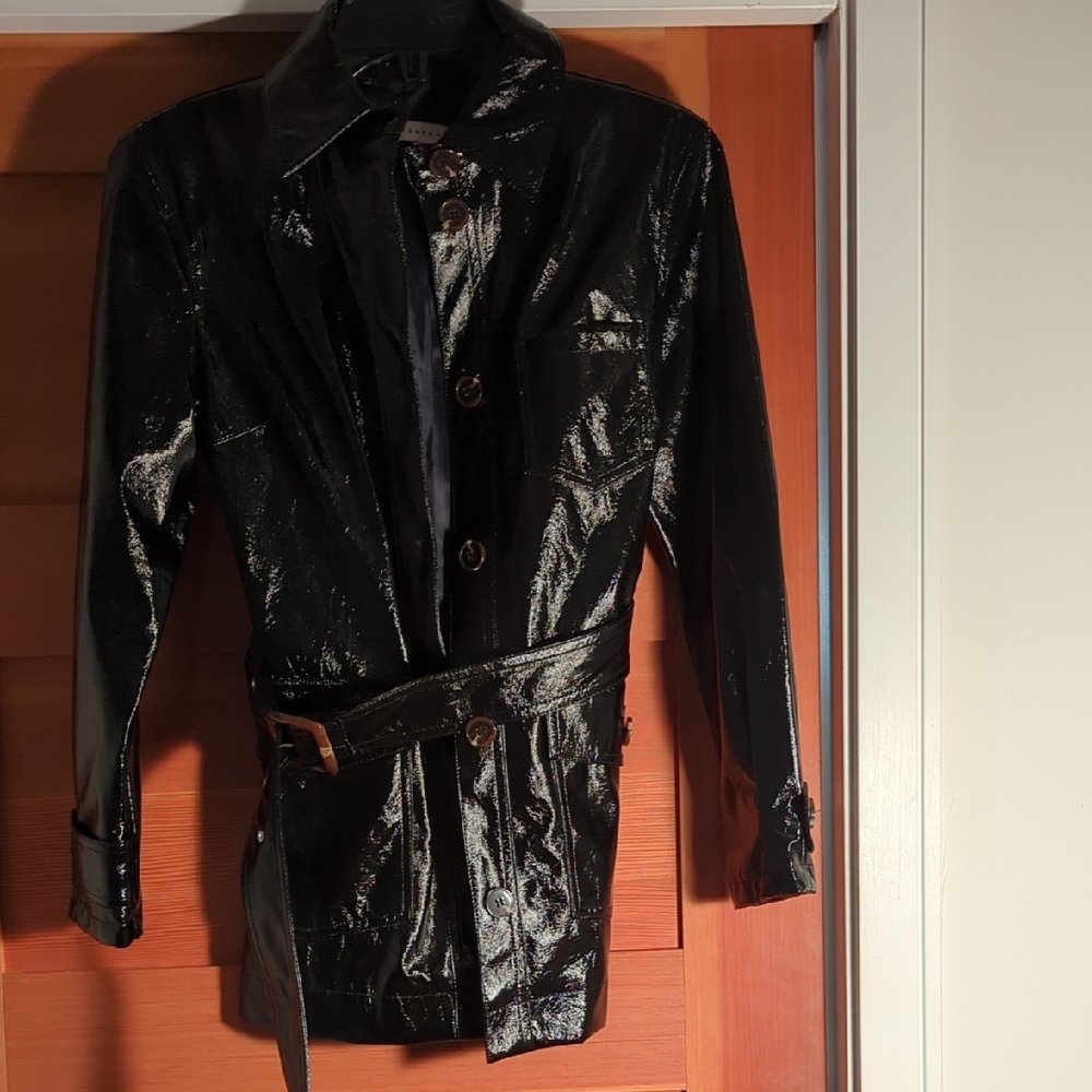 NWOT iconic slick Black raincoat, topshop size 2